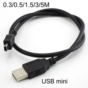 0,3 м/0,5 м /1 и м/3 м /5 м порт Mini T към конектора USB 2.0 A на зарядното устройство за синхронизация на данни, кабел за зареждане, hdmi кабелът за автомобилна камера MP3 MP4