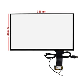 15.6-инчов 16:9 капацитивен мултисензорен екран 355*208 мм + USB контролер за LCD дисплей