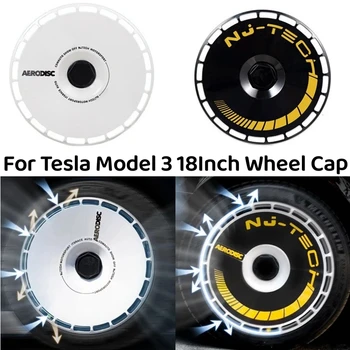 18-инчов капачката на главината, 4 бр., капачката на колелото, високоефективна подмяна на капачката на главината, пълен ръб за Tesla, модел 3, аксесоари 2020-2023