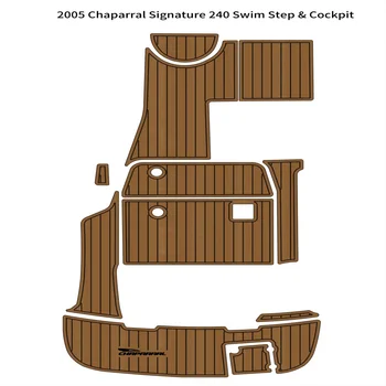 2005 Chaparral Signature 240, платформа за плуване, кокпит, лодка, мат етаж от тиково дърво