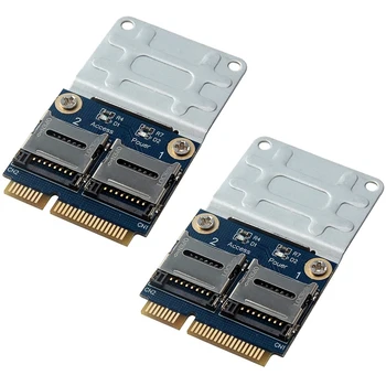 2X2 SSD HDD За лаптоп Двойна Micro SD SDHC SDXC TF За четене на карти памет Mini Pcie Mpcie на 2 мини SD-карти