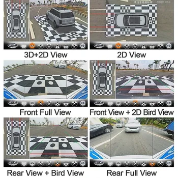 3D HD камера за нощно виждане 360 Панорамен секретарят на шофиране от птичи поглед на обектива Sony с цветен контрол на паркинг, 24 часа в денонощието