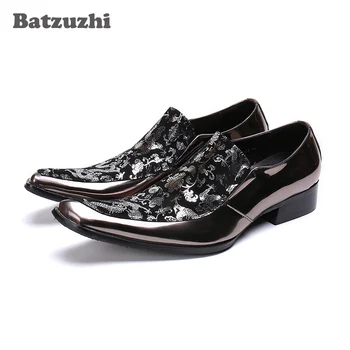 Batzuzhi/Мъжки обувки Италиански тип, Модел обувки ръчна изработка, Мъжки Вечерни Кожени обувки за мъж, Мъжки Вечерни и булчински обувки, US6-12