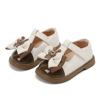 DESY/2023; Есен обувки за малки момичета; обувки принцеса от микрофибър; модерна мека удобни детски обувки за ходунков с лък