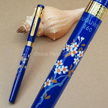 Jinhao Метална синя М-образна дръжка 0,5 мм с шарките на черешов цвят JF003