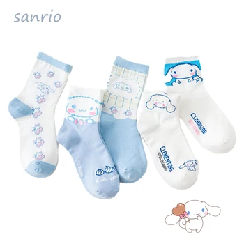 Sanrio Cinnamoroll/ Бебешки Чорапи За Момичета, Прекрасни Дълги Памучни Чорапи до средата на Прасците За Момичета, Спортни Чорапи За Момчета, Модни Чорапи Дишащи, С Добра Еластичност