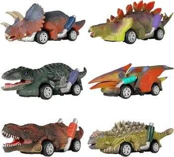 ZK30 6 бр. Играчка Динозавър, Откидывающиеся на пишеща Машина, Имитация на флип от машина с динозавром за момичета и деца на 3 години, Игри с Динозаври с Тираннозавром