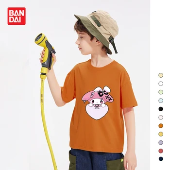 Бандай, Мека тениска с хубава мелодия и шарките на аниме от карикатура, Летни дрехи за родители и деца за момичета и момчета, Ежедневни универсална тениска с къс ръкав