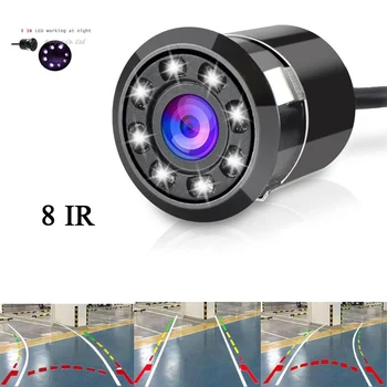 Водоустойчива камера за задно виждане нощно виждане 8 IR, система за траекторията на движение на заден ход Super HD с динамични линии на пистата