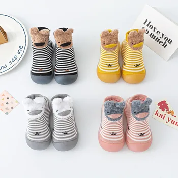 Детски обувки за ходене, детски обувки за дома с анимационни герои, есен/зима 2021, нови детски чорапи, обувки с мека подметка