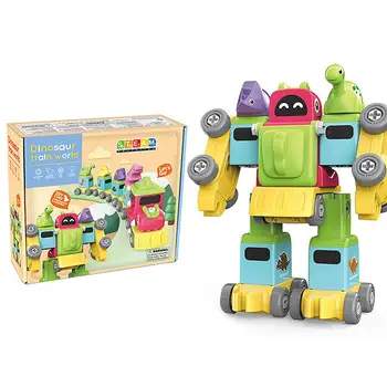 Добри играчки-роботи, 5 в 1, за обучение с динозаври, детски играчки-роботи за деца, строителни играчки, колекция от превозни средства за деца, подарък за рожден ден за предучилищна възраст