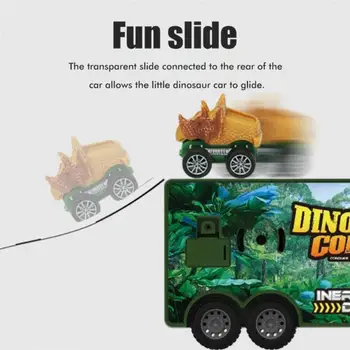 Играчка кола Динозаврите Транспортен автомобил, камион Превозвач играчка свят пластмасови динозаври Indominus Rex Играчки за Коледни подаръци за деца в Монтесори