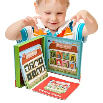 Магнитна книга-пъзел 2 в 1, пъзели, игри, пъзели с животни, книга, игри за пътуване, дошкольные развиване на образователни играчки