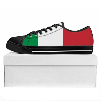 Маратонки-високо качество с ниска берцем под италиански флаг, мъжки и женски парусиновые маратонки за тийнейджъри, италиански ежедневни обувки за чифта обувки по поръчка