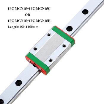 Миниатюрна Линейна Употреба MGN15 Дължина на ръководните релса 150-1150 мм MGN15C MGN15H Блок Плъзгащи Линейни Рельсовой Колички 3D Печатни детайли