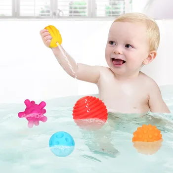 Мультитекстурные бебешки играчки за баня с ръчна топка, детето се научава да пълзи, модул за обучение осезаемо масаж, детски интелигентна вълнуващи мобилни играчки