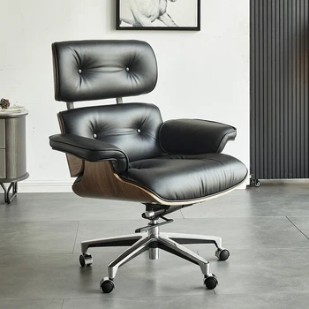 Скандинавски стол за дневна, офис, спалня, мобилно стол с възможност за сгъване на облегалката, дизайнерски стол, модерен кожен компютър, мебели за дома Fauteuil GXR34XP