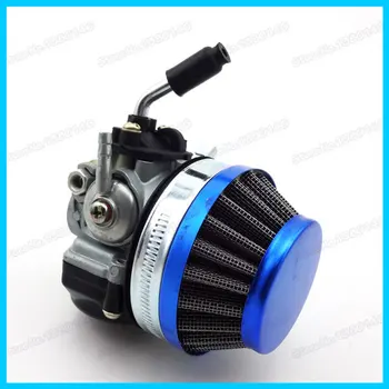 Състезателни карбуратор съдържание на Въглехидрати с 59 мм, син въздушен филтър за 49cc 50cc 60cc 66cc 80cc моторизирано колело 2-тактов