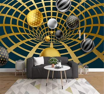 Тапети, всякакви размери по поръчка на кръгла топка, триизмерен модерен минималистичен фон, стенни фонова живопис, 3d тапети