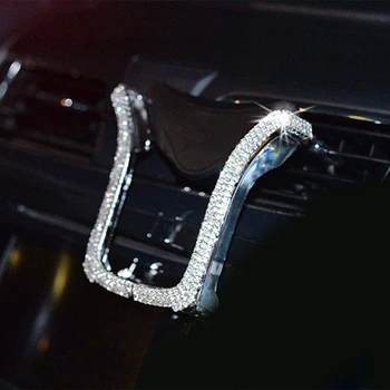 Универсален с декорация във формата на кристали, кристал, автомобилни скоба за закрепване на отдушник, държач за мобилен телефон за samsung, аксесоари за декориране на интериор на автомобил