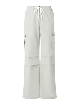 Широки дамски панталони-карго джоб с Y2K Дамски спортни панталони-карго с парашут Градинска облекло