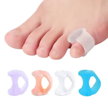 1 чифт силиконови ортопедични изделия с пръсти, невидим коректор на палеца на крака, ленти, практичен, здрав, еластичен, мек разпределителя за грижа за краката