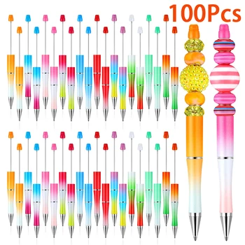 200 бр. химикалки с мъниста, 10 цвята, пластмасови химикалки 