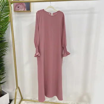 2023 Близкия Изток, Дубай, Турция, однотонное женствена рокля голям размер, модерен дамски дълги халати за баня с кръгло деколте