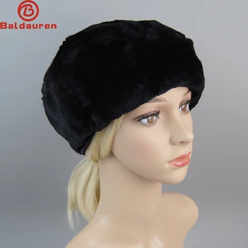 2023 Модни маркова новост, дамска зимна шапка от кожа заек Рекс за жени, руски възли шапки от естествена кожа, шапки, зимни топли шапки-бини