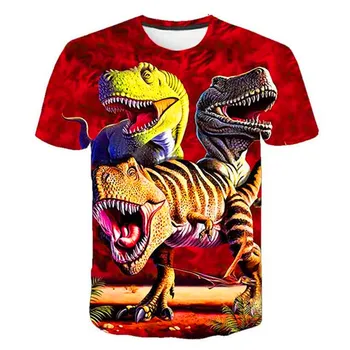 2023 Нова Детска Лятна тениска с динозавром за момчета и момичета, 