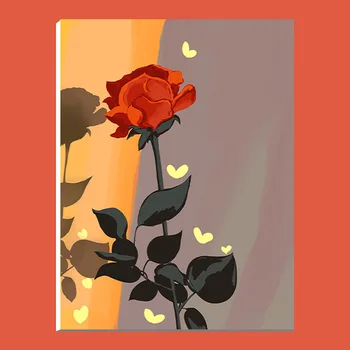 4445Ann-Лале сам цифрова картина с маслени бои картина с маслени бои на акрилна цвете живопис експлозивна ръчно пейзаж живопис