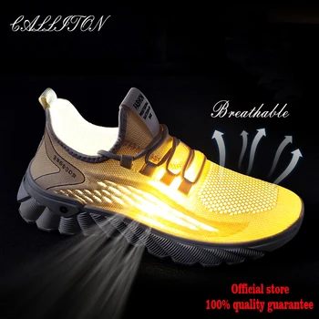 CALLITON/обувки за почивка, мъжки маратонки, модни дишаща еластична лента, спортни обувки на плоска подметка от окото на материал с ниска тапицерия, есен 2023 година