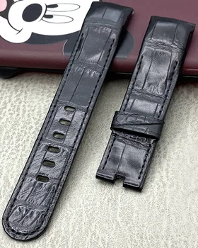 FUYIJIA Луксозен обичай каишка за часовник C-orum, калибратор 21 мм и каишка от кожа на алигатор, каишка ръчно изработени от естествена кожа, каишки за часовници от крокодилска кожа