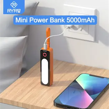 RYRA Power Bank 5000 mah, преносими зарядно устройство бързо зареждане, резервна външна батерия за телефон, мини-повербанк Type-C за iPhone Huawei, Xiaomi