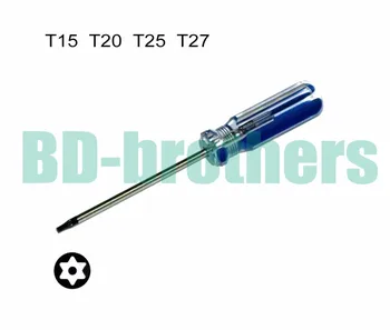 T15 T20 T25 T27 С Дупка, Torx Отвертка, Ключ, PVC Раскрашенный Прът, Дръжка на Отвертка, Инструмент За Ремонт на Едро 48 бр./лот