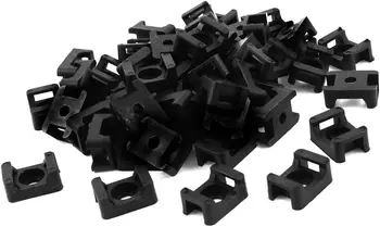 Tcenofoxy пластмасова тел за монтиране на кабелни превръзки седлото 9 мм, 100 бр. черно