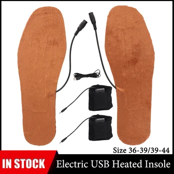 USB Стелки За обувки С подгряване, Електрически Акумулаторна Топло За Краката е Мека, топла вода чанта За Краката, Подложка За Чорапи, Размер 36-39/39-44 Зима