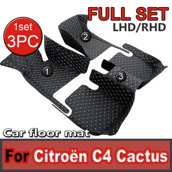 Автомобилни Постелки За Подове За Citroën C4 Cactus 2014 ~ 2020 Водоустойчив Кожена Авто Мат В Пълен Комплект Tapete Automotivo Para Carro Автомобилни Аксесоари