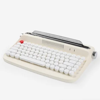 Безжична Bluetooth клавиатура за таблети, модни кръгла клавиатура в стил ретро, английска клавиатура, офис удобна сензорна клавиатура