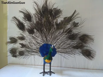 големи 45x35 cm красиви пера от паун птица е труден модел ръчно изработени украса за дома и градината подарък s1778