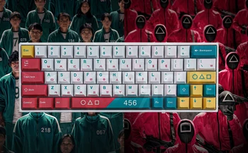 Детска клавиатура GMK Калмар, PBT-клавиатура, 129 клавиши, капачки за ключове с черешов профил, персонализирани капачки за механична клавиатура
