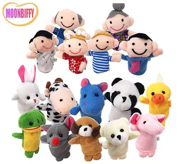 Детски плюшени играчки, пальчиковые кукли, които разказват история, подпори, 10 бр. животни или 6 бр., семейна кукла, детски играчки, детски подарък