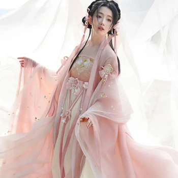 Женствена рокля Hanfu с бродерия, риза с голям ръкав, комплект Hanfu, карнавальное рокля за cosplay, танцово рокля Hanfu, дрехи