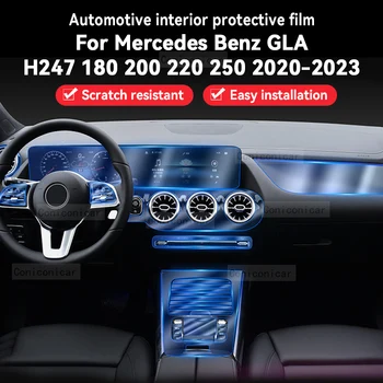 За Mercedes Benz GLA H247 2020-2023 Централна конзола вътрешността на колата Прозрачен Защитен филм от TPU Срещу надраскване Аксесоари За ремонт