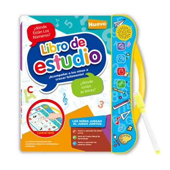 Звукова книга ABC за деца, английски, испански думи и букви, образователни играчки за 3-годишни момичета и момчета, забавни образователни играчки
