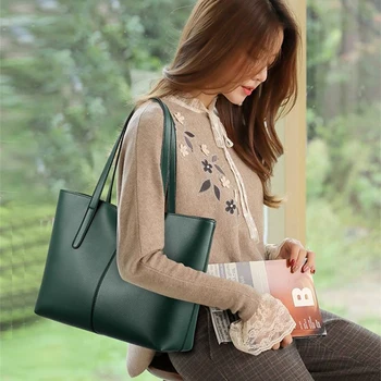 Изкуствени зелени чанти, дамски чанти, за пазаруване на рамото, офис дамски чанти, дамски новите модни ръчни чанти, пътни чанти, големи чанти