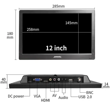 - инчов монитор на КОМПЮТЪР 1366x768 LCD телевизор с дисплей, HDMI, VGA, USB AV BNC 12/10,1 инчов монитор геймър