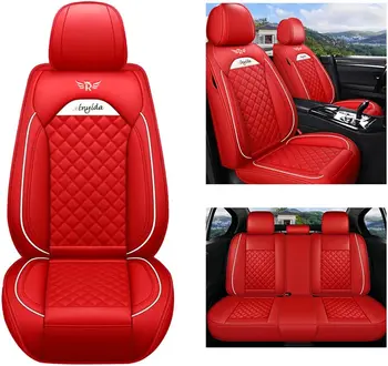 Калъф за авто седалка, универсално, пълен седалка 2020– 2023, луксозна кожена възглавница за седалката, аксесоари за интериор на автомобила