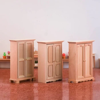 Куклена къща в миниатюра 1:12, шкаф за съхранение, вертикален модел на гардероба, мебелни аксесоари за кукла къща, играчки за декор за спалня
