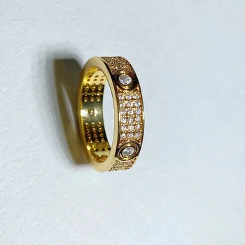 Линк за поръчка на VIP-клиент, светлинно пръстен от 18-каратово настоящия жълто злато; Ширина: 6 mm, размер САЩ: 6